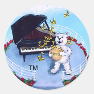 Piano  Bears Sticker