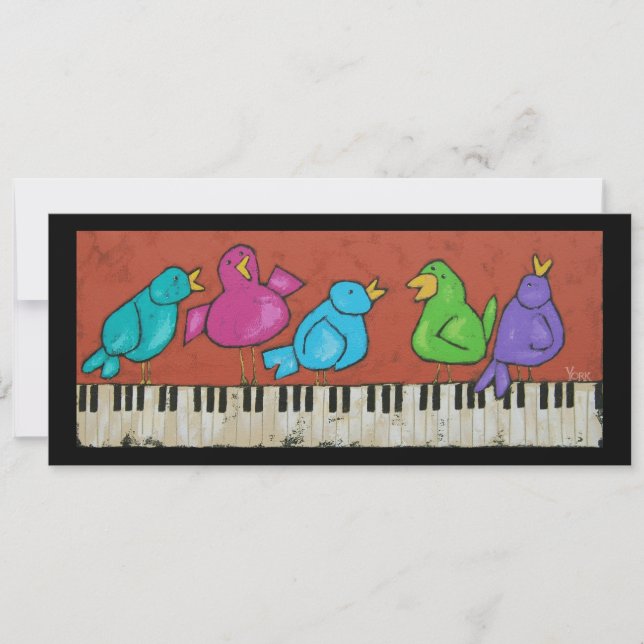 Piano Birds flat card (Front)