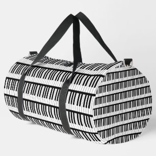 Piano Black And White Musician Instrument Duffle Bag