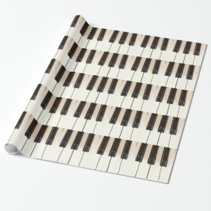 Piano Black White keys Gift Wrapping Paper