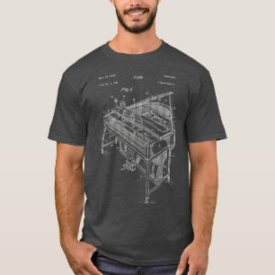 Piano Blueprint Vintage Music Keyboard Pianist T-Shirt