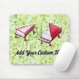 Piano Books On Wheels Artistic Transformation Lime Mouse Mat