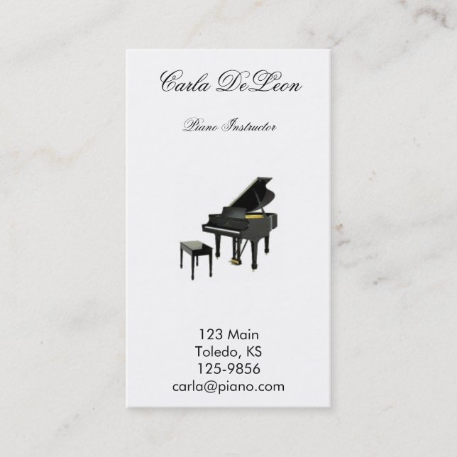Piano Business Card (Front)