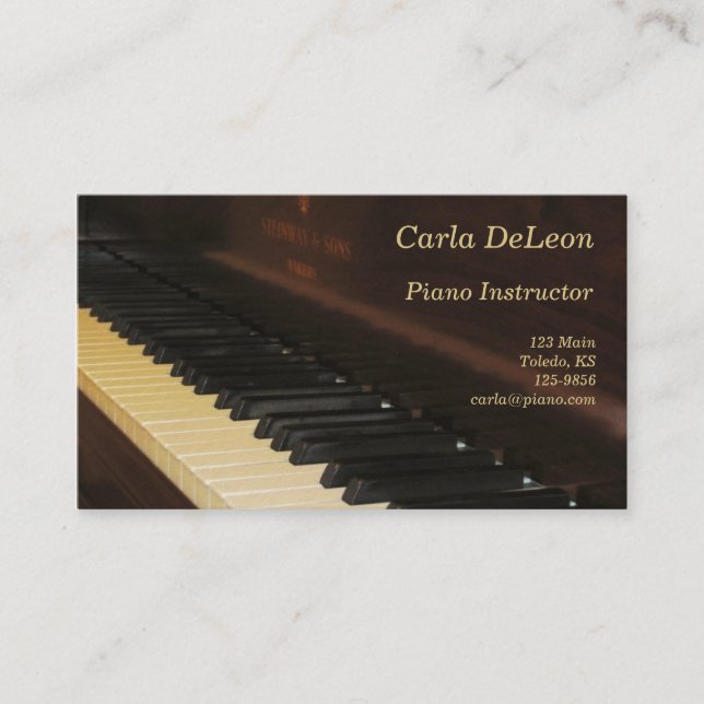 Piano Business Card (Front)