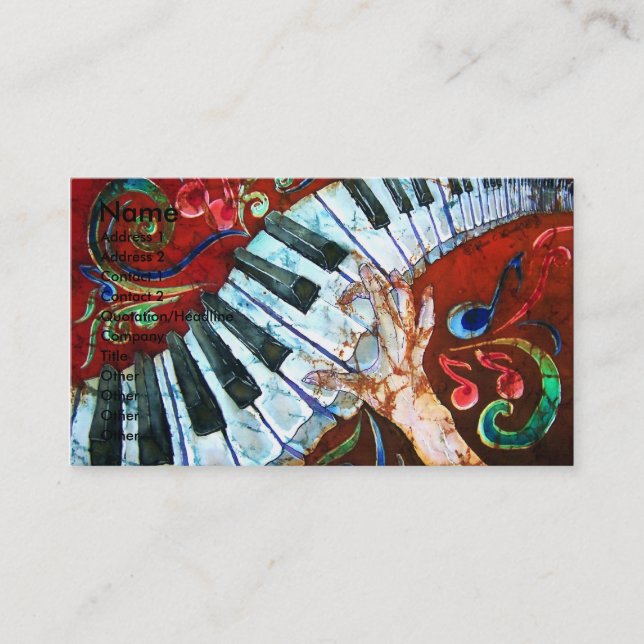 Piano Business Card Template 1 (Front)
