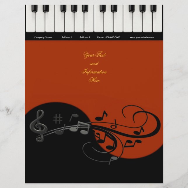 Piano Business Letterhead (Front)