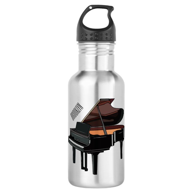 Piano cartoon illustration 532 ml water bottle (Front)