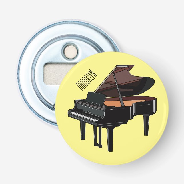 Piano cartoon illustration bottle opener (Front)