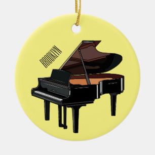 Piano cartoon illustration ceramic tree decoration