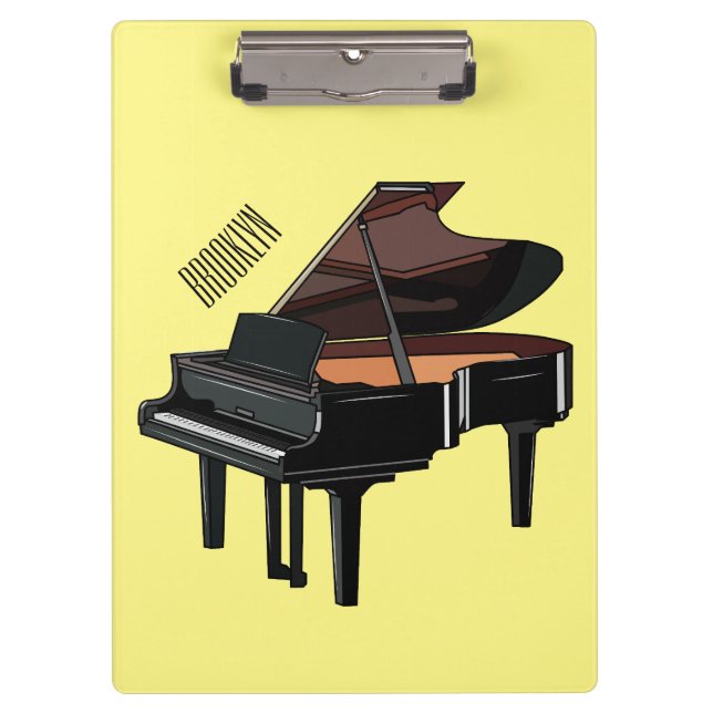 Piano cartoon illustration clipboard (Front)