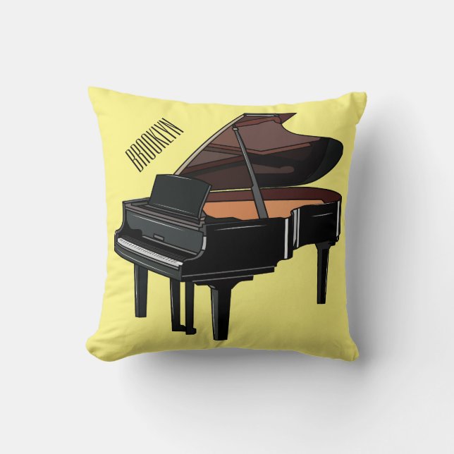 Piano cartoon illustration cushion (Front)