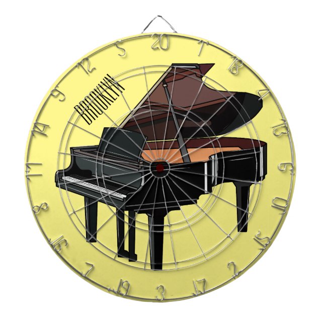 Piano cartoon illustration dartboard (Front)