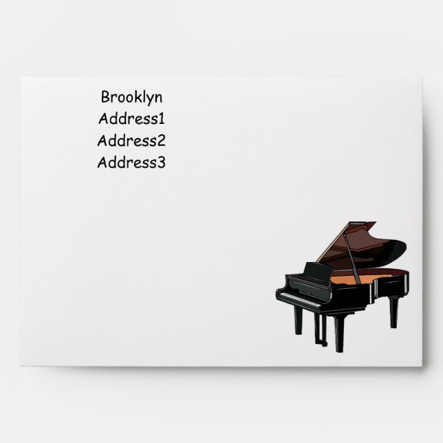 Piano cartoon illustration envelope (Front)