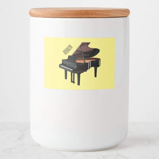 Piano cartoon illustration food label (Front)