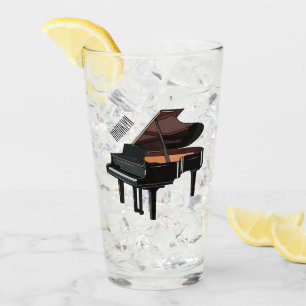 Piano cartoon illustration glass