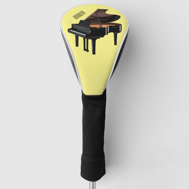 Piano cartoon illustration golf head cover (Front)