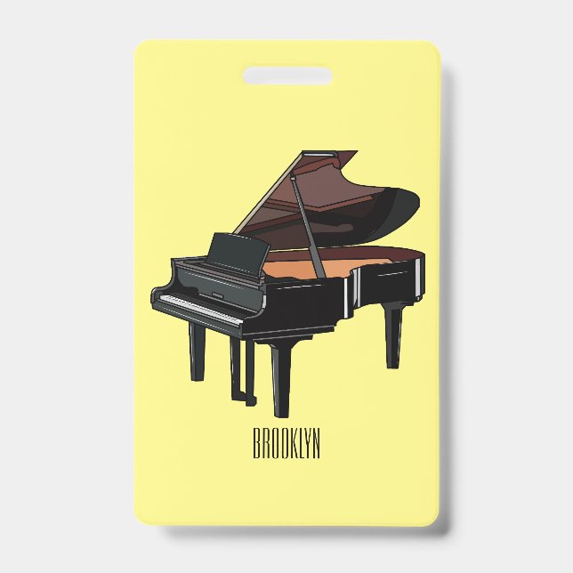 Piano cartoon illustration ID badge (Front)