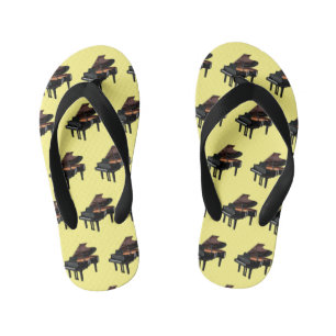 Piano cartoon illustration kid's flip flops