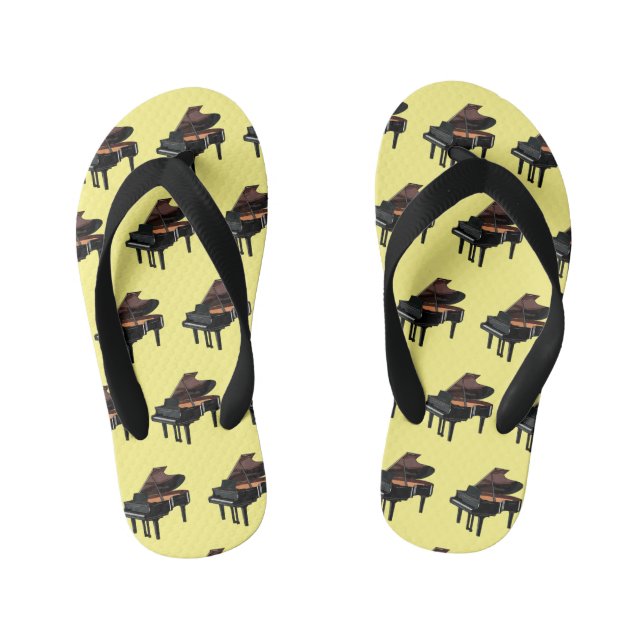 Piano cartoon illustration kid's flip flops (Footbed)