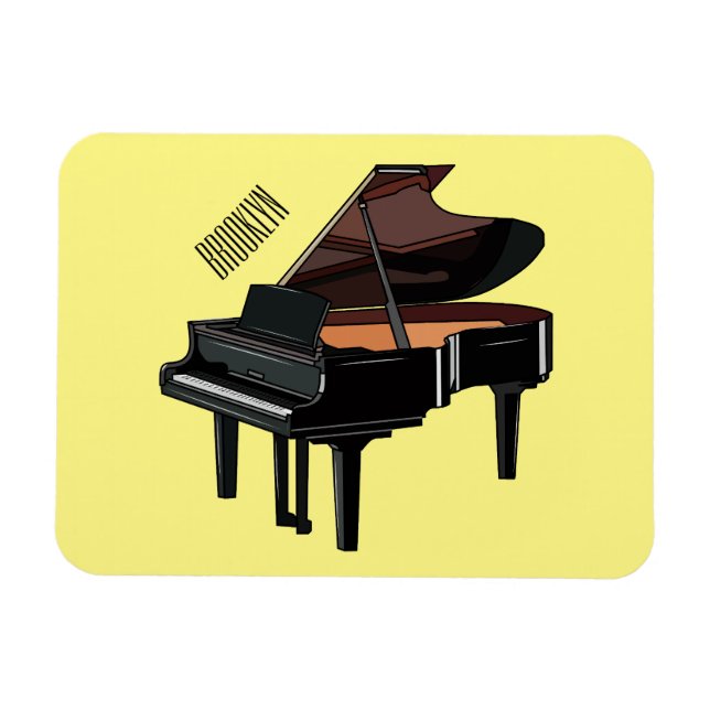 Piano cartoon illustration magnet (Horizontal)