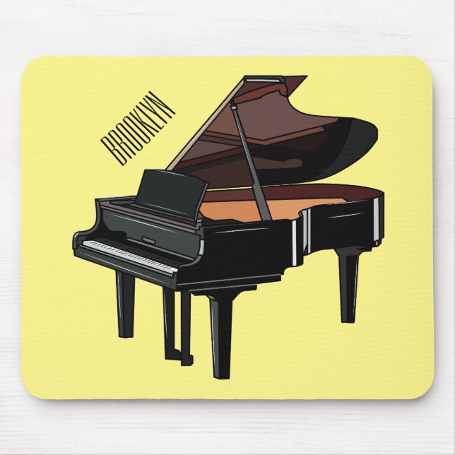 Piano cartoon illustration mouse mat (Front)