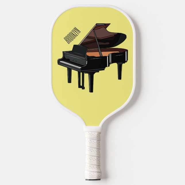 Piano cartoon illustration pickleball paddle (Front)