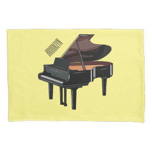 Piano cartoon illustration pillowcase