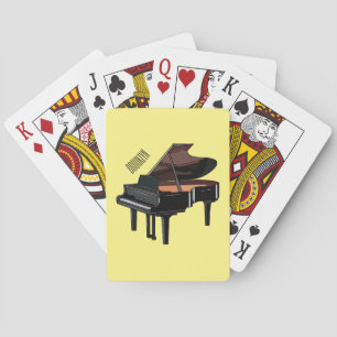 Piano cartoon illustration playing cards