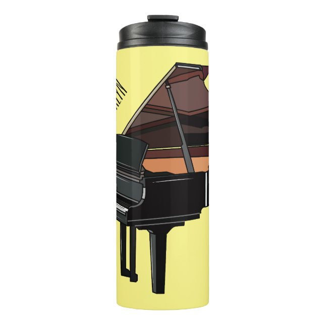 Piano cartoon illustration thermal tumbler (Front)