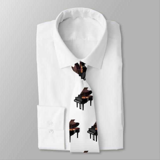 Piano cartoon illustration tie (Tied)