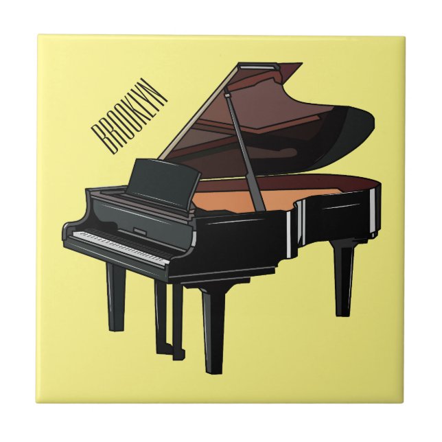 Piano cartoon illustration tile (Front)