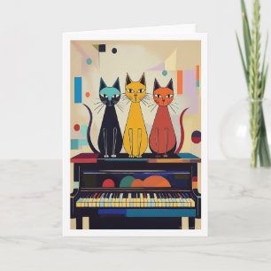 Piano Cats Card