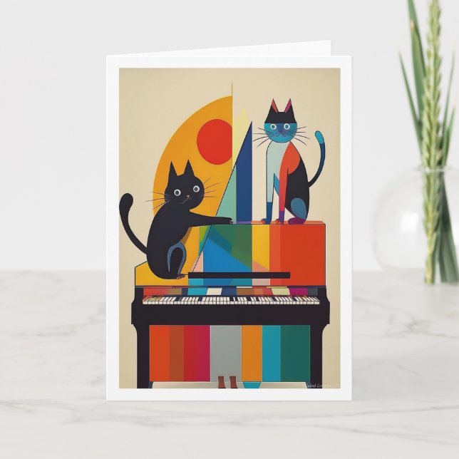 Piano Cats  Card (Front)