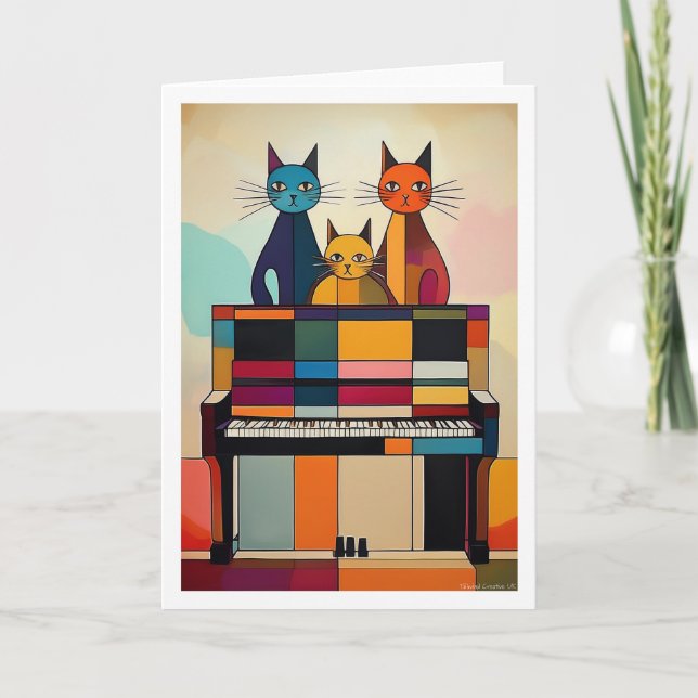 Piano Cats  Card (Front)