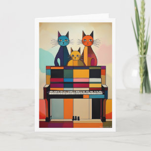 Piano Cats Card