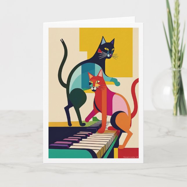 Piano Cats  Card (Front)
