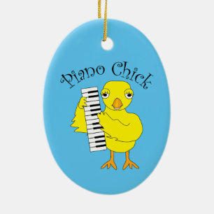 Piano Chick Text Ceramic Tree Decoration