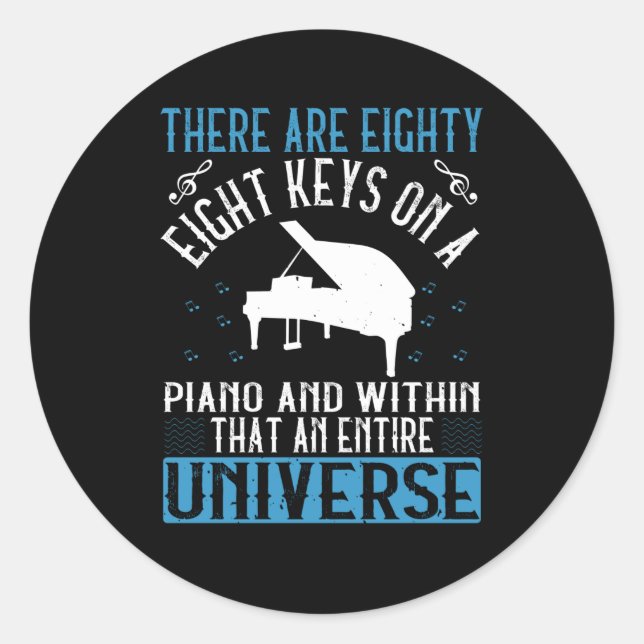 Piano - classic round sticker (Front)