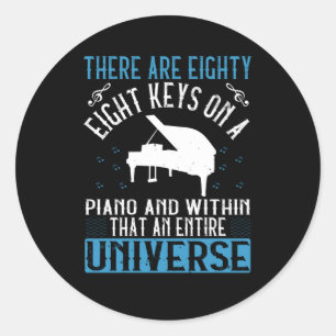 Piano - classic round sticker