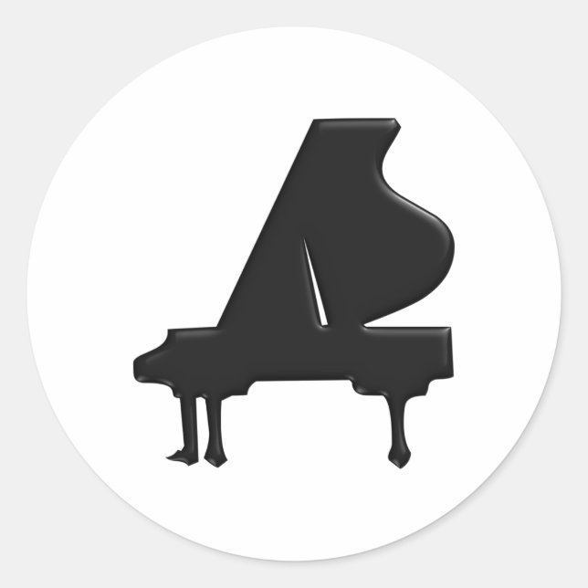 Piano Classic Round Sticker (Front)