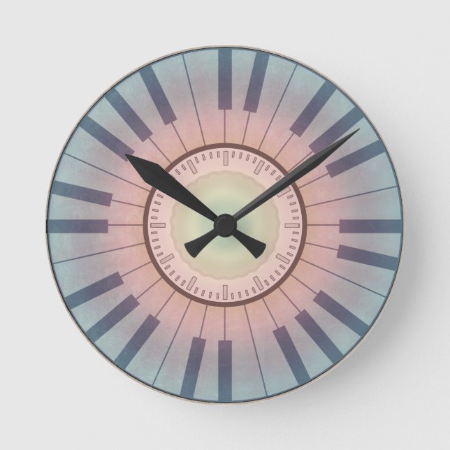 Piano Clock in Pastel Colours (Front)