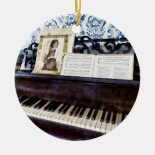 Piano Closeup Ceramic Tree Decoration
