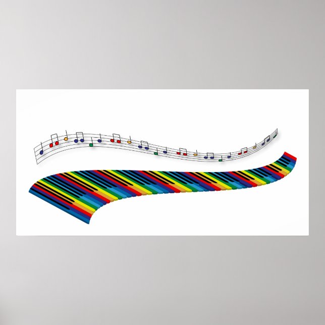 Piano colourful keyboard poster (Front)