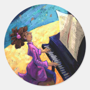 Piano Concert Classic Round Sticker