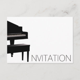 Piano Concert Festival Minimalims Vip Black White Invitation