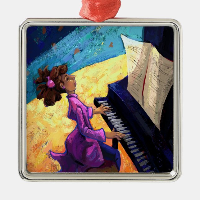 Piano Concert Metal Tree Decoration (Front)