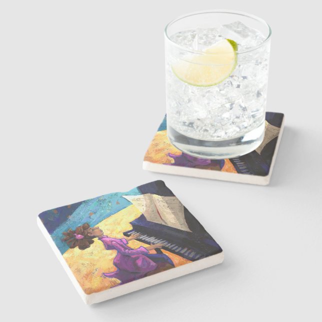 Piano Concert Stone Coaster (Side)