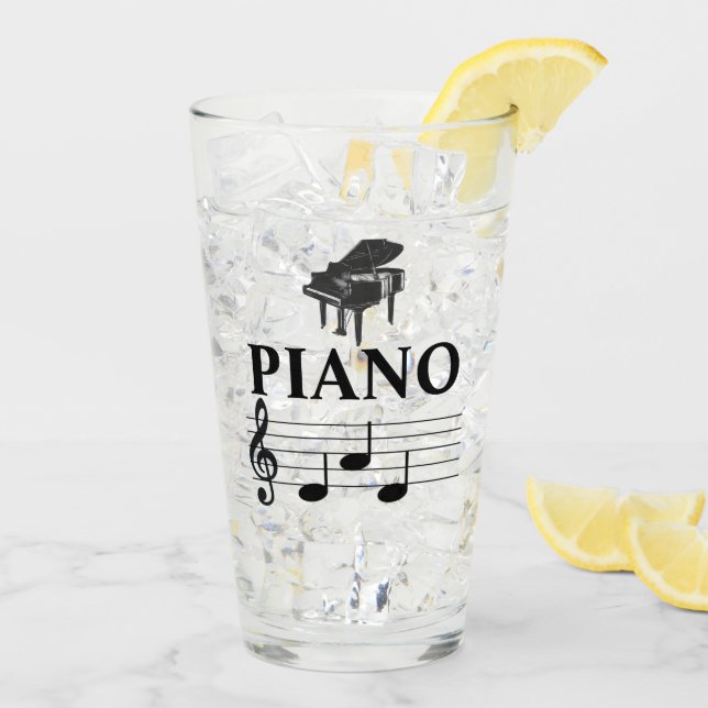Piano Dad Grand Piano Pianist Music Note  Glass (Back Ice)