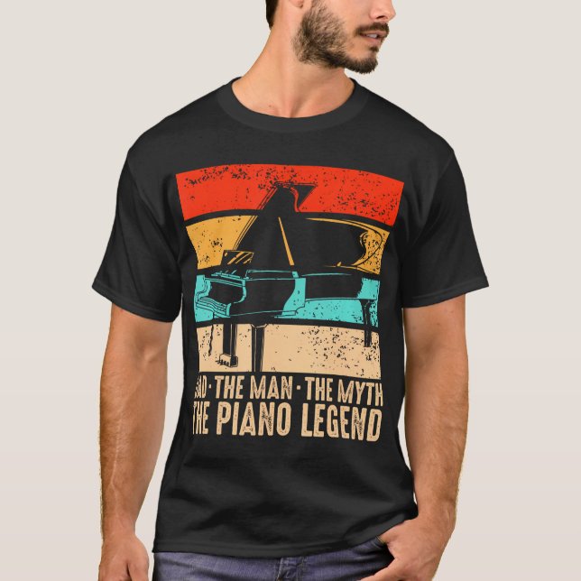 Piano Dad Piano Man Pianist Keyboard Musician T-Shirt (Front)