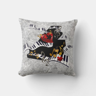 Piano Design Pillow Music Decor by Juleez